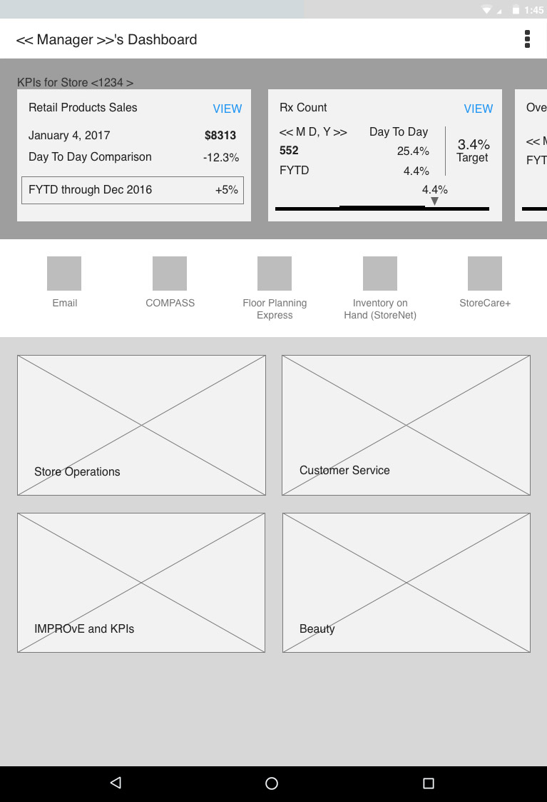 Walgreens My Store wireframe 1