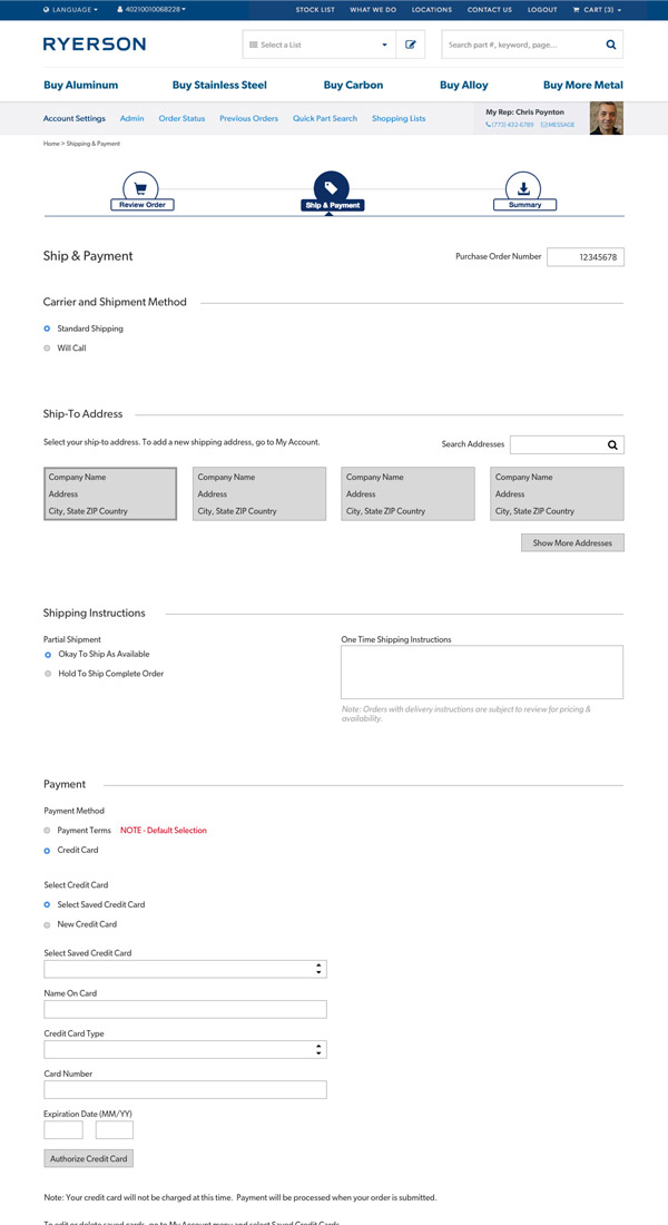Wireframe — search and products