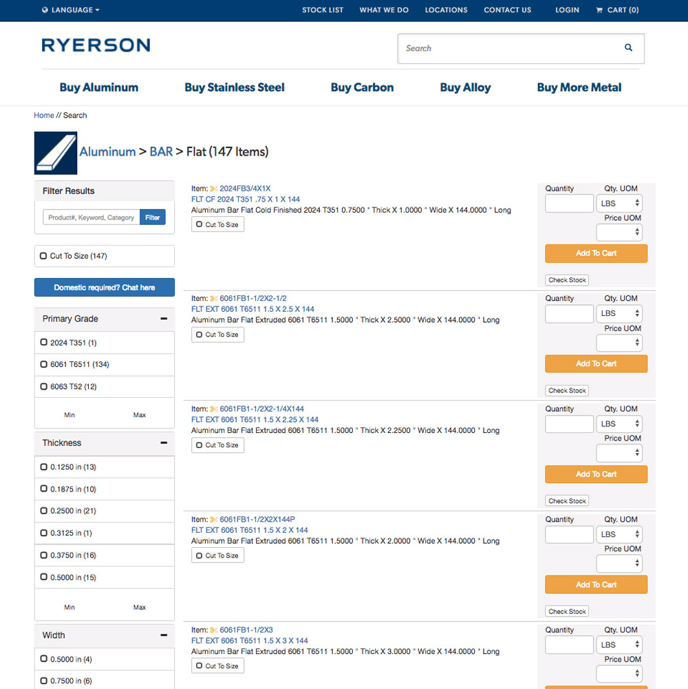 Before and after — product listing page