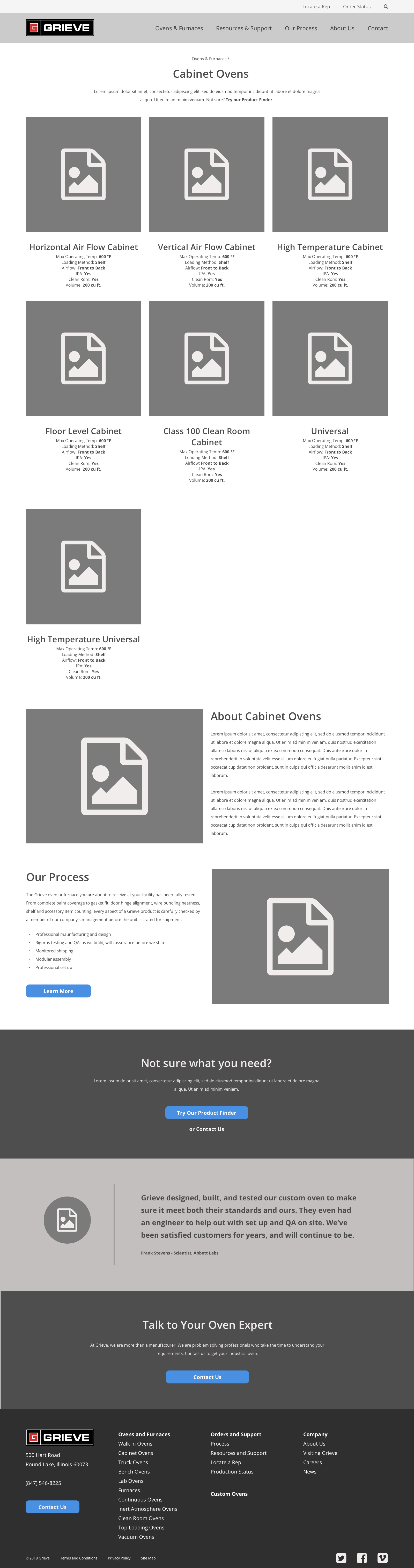 Product sub-category page