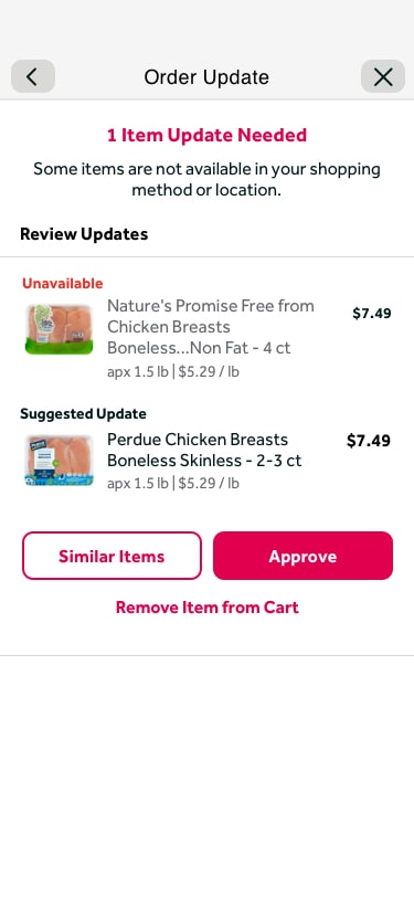 Swap single item after method change