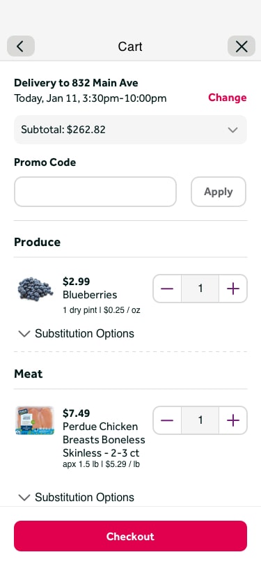 Cart updated from Next Day to Same Day